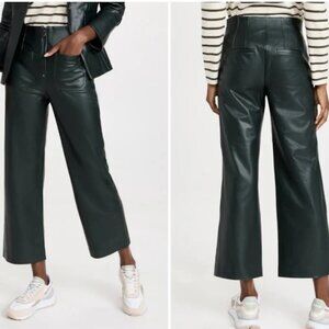 Veronica Beard emerald green faux leather pants